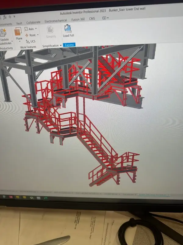 3D model of structural stairs and platforms
