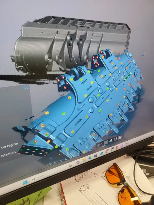 3D scan data used to reverse engineer a component