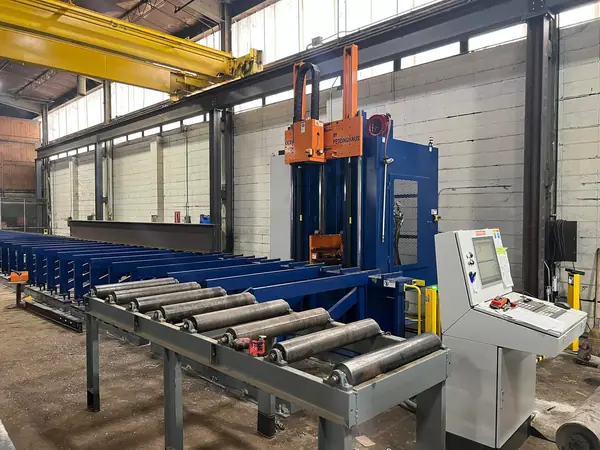 CNC beam drill line and automatic band saw