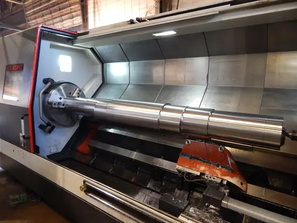 Long shaft machined on a CNC lathe