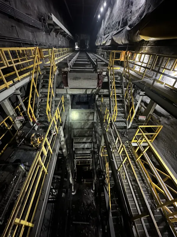 Fabricated stairs, platforms and handrails inside a mining plant