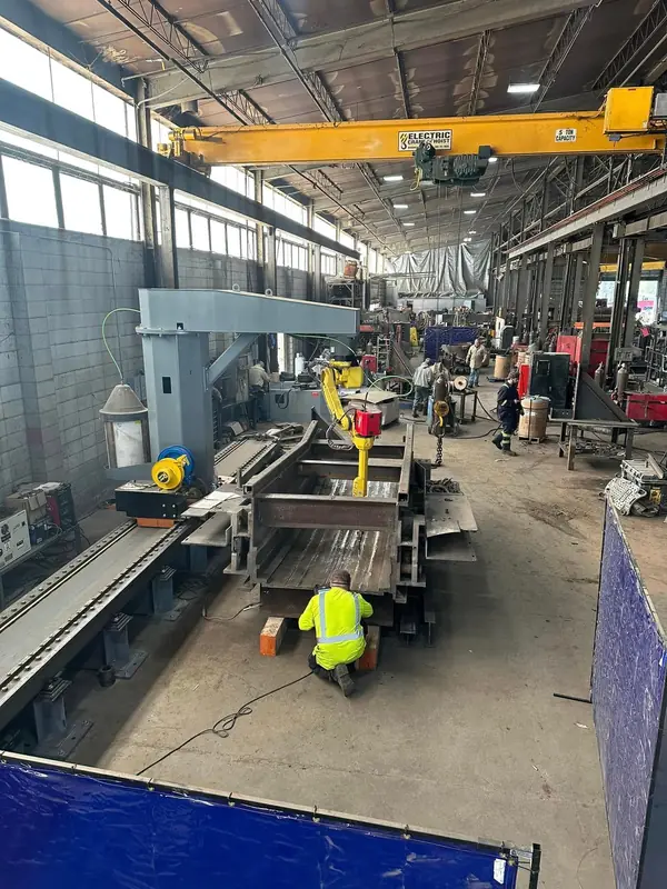 Robotic welding line in the fabrication shop