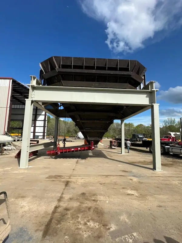 Fabricated steel hopper and support structure