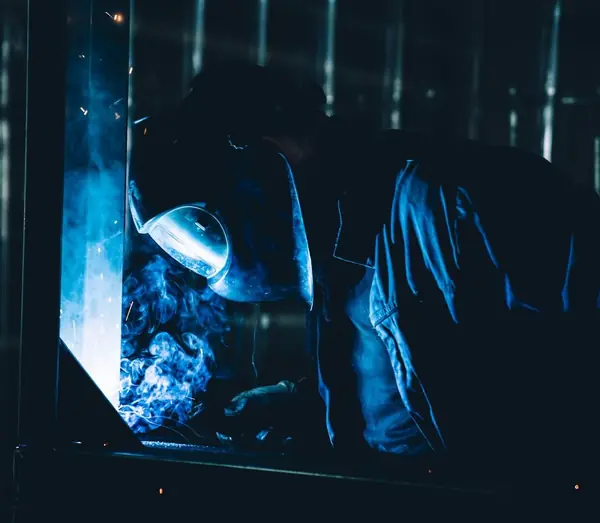Welder at work in the fabrication shop